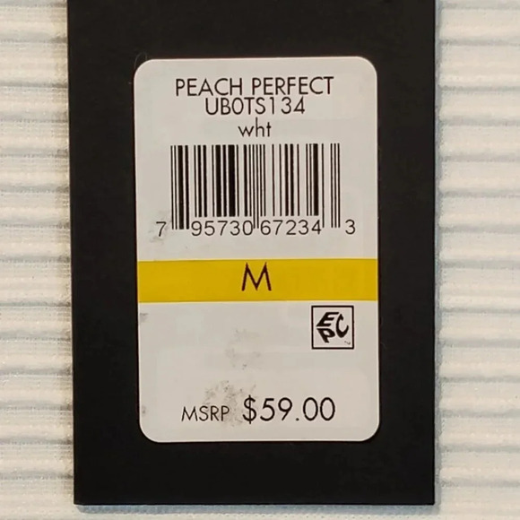 DKNY  Women's White Ribbed Short Sleeve Blouse NWT in Size Medium - Picture 4 of 8